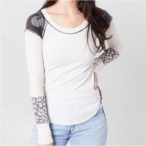 Free People We the Free Bright Side Thermal Patchwork Pullover